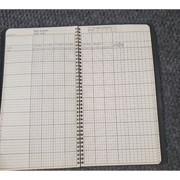 Vtg 60s 70s Sqibbs Class Record Book School Handwritten Notes Bookkeeping 1969 - Picture 9 of 9